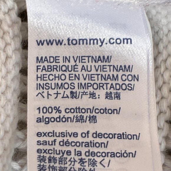 Tommy Hilfiger Colorblock Sweater Womens XS Red White Blue Logo Fisherman Knit - Picture 5 of 8